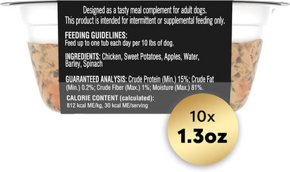 Cesar Simply Crafted Adult Wet Dog Food Meal Topper, Chicken, Sweet Potato, Apple, Barley & Spinach, 1.3oz. (10 Count, Pack of 1)
