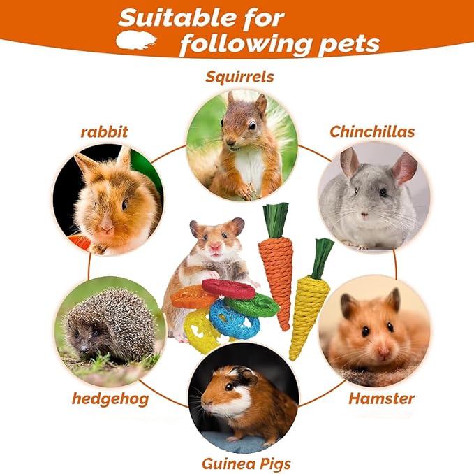 Toys for Rabbit Toys Bunny/Guinea Pig Toys,Bunny Chew Toys for Teeth, Natural Rabbit Toys Apple Wood,Handmade for Guinea Pig Hamster Rat Chinchilla Small Animals Teeth Grinding 20 Pack