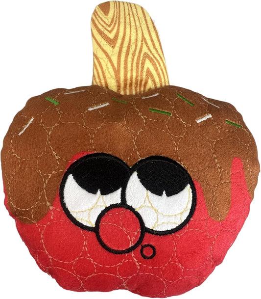 Bite Force -Durable & Strong Dog Toy Candy Apple Buddy with Squeaker, Kevlar-Reinforced for Aggressive Chewers for Small Medium Large Dogs - red.