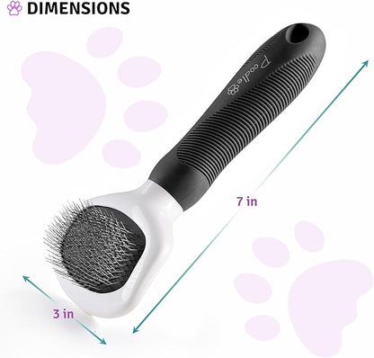 Poodle Pet Slicker Brush - For Dogs, Cats, and Rabbits - Removes Matted Fur, Knots, and Loose Hair - Suitable for Grooming Doodles and Goldendoodles with Short or Long Hair