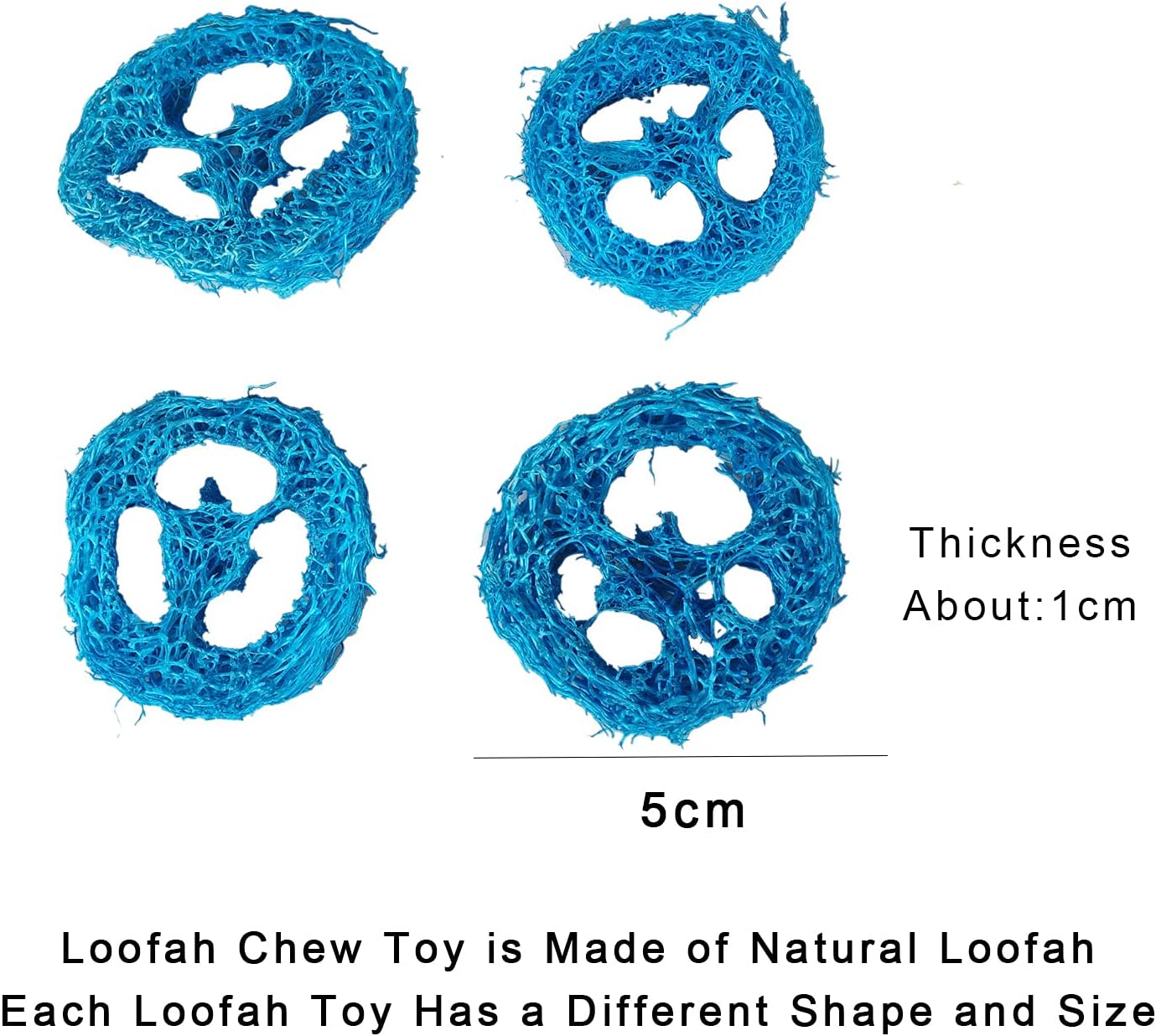 Dong Huang 20Pcs Bunny Chew Toys for Rabbit, Organic Natural Loofah Toys, Handmade Material for Guinea Pig, Hamster, Rat - Pet Tooth Care