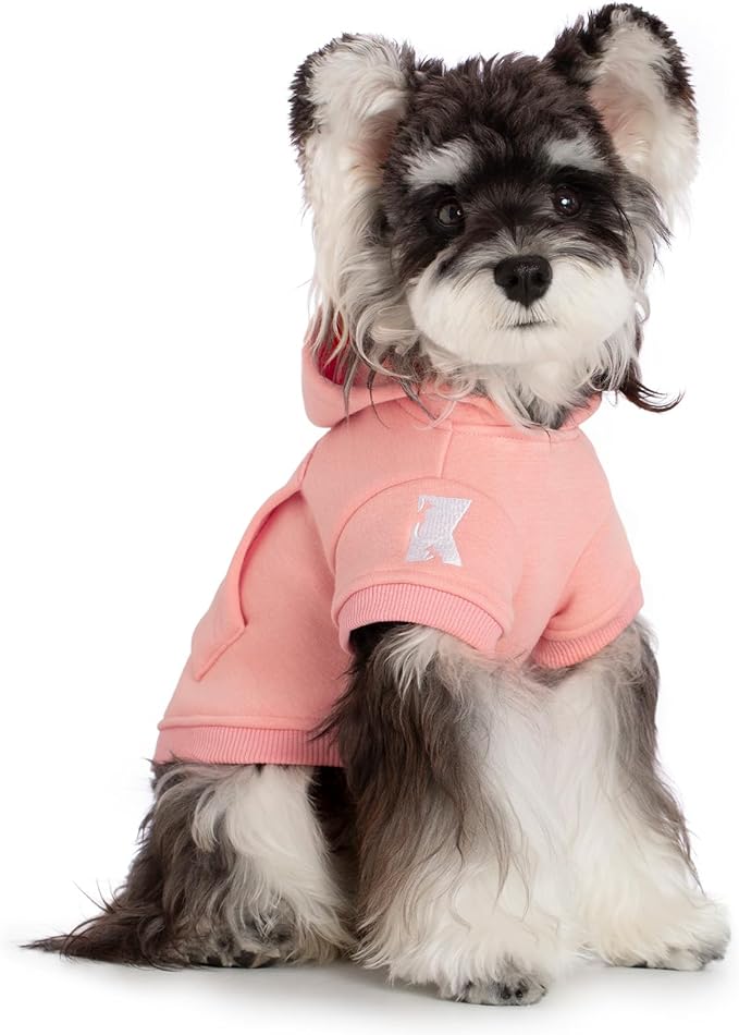 Koneseve Dog Hoodie - Fleece Warm Sweater with Pocket, Soft Clothes for Daily Wear, Basic Hooded Sweatshirts, Winter Coat Clothing, Comfort Tee Shirt Fit for All Breeds Pet - Pink - 4XL