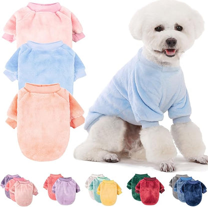 FabriCastle Dog Sweaters, 3-Pack Dog Clothes for Small Dogs Girl & Cats, Soft and Warm Pet Coats XXS - XXL, Winter Pet Jackets, Doggy Apparel Costumes Outfits (Ballet Pink,SkyBlue,Peach, XX-Small)