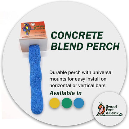 Sweet Feet and Beak Comfort Grip Safety Perch for Bird Cages - Pedicure Perch for Birds to Keep Nails and Beaks in Top Condition - Safe Easy to Install Bird Cage Accessories - Small 6.5"