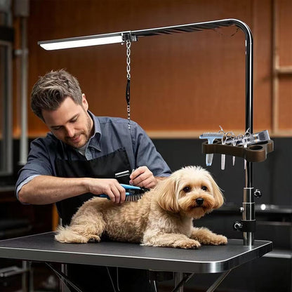 Adjustable Pet Grooming Organizer - Multi-Compartment Holder for Brushes, Scissors and Grooming Accessories