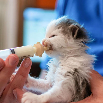 Pet Feeding Set-10 Pcs Silicone Feeding Nursing Nipple and 1ML/5ML/10ML Feeding Syringe, Pet Nursing Feeding Tools for Kittens Puppies Newborn Animals (1ml+5ml+10ml+10 Nipple)