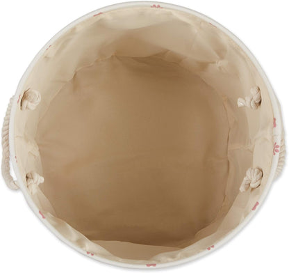Bone Dry Pet Storage Collection Paw and Bone Print, Medium Round, 12x15x15, Rose