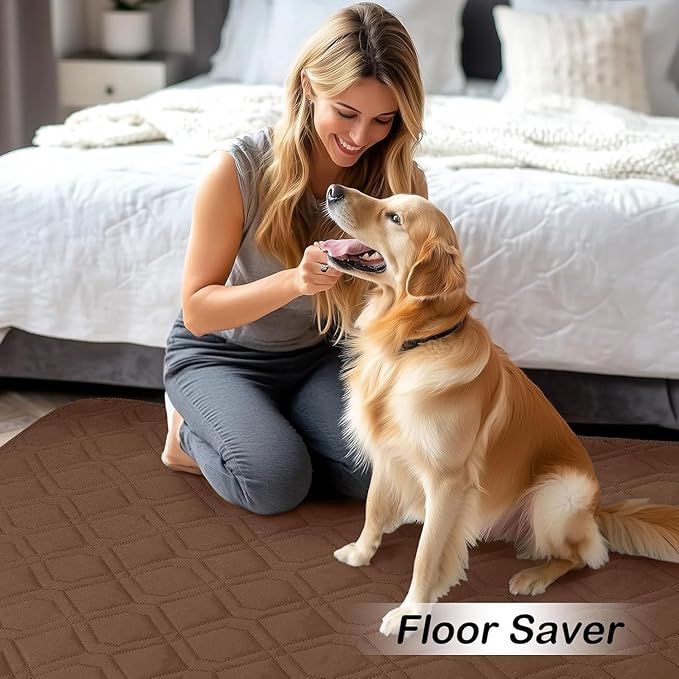 hyha Waterproof Dog Bed Blanket, Soft Pet Blankets, Waterproof Couch Cover for Dogs, Reversible Sofa Covers Washable for Furniture (52x82 Inch, Brown/Brown)