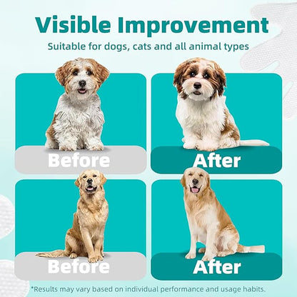 [10 Count] No-Rinse Pet Glove Wipes – 5-Finger Design, Coconut Oil & Aloe, Hypoallergenic Grooming Mitts for Dogs & Cats