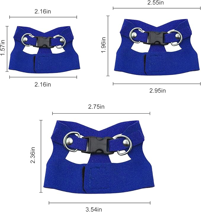 Bearded Dragon Harness and Leash Set, 3 Size Adjustable Soft Leather Reptile Leash, Lizard Harness with Retractable, Small Animal Outdoor Walking Vest with Traction Rope, 3 Pack (Blue)