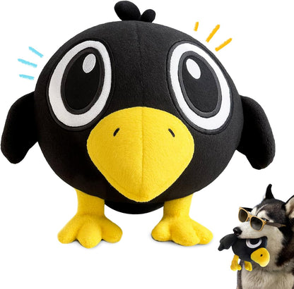 Squeaky Dog Toys for Small Dogs - Black Crow Plush Dog Toy - Soft Stuffed Animal for Dog Toys Puppy with Squeaky Sound to Keep Them Busy, Safe Plush Dog Toy for Interactive Play - 6.5"