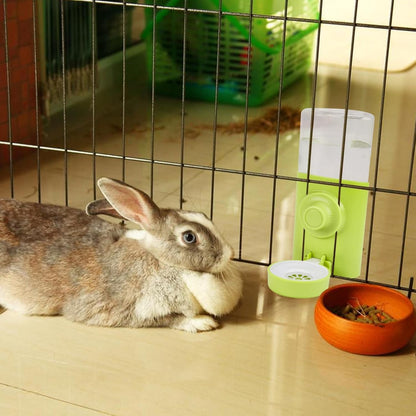 Rypet Hanging Rabbit Water Bottle Cage, 21oz Guinea Pig Water Bottle Dispenser, Automatic Small Pet Cage Water Feeder for Bunny Chinchilla Hamster Hedgehog Ferret Rat Gerbil Small Animal (Green)