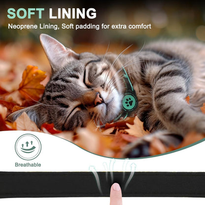 Airtag Cat Collar Breakaway, Reflective Cat Collar with AirTag Holder and Bell, Compatible with Apple Air Tag, Comfortable Padding, Adjustable, Durable (Turquoise, XS)