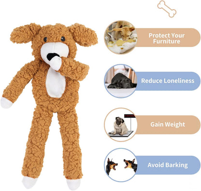 DODODOLA Dog Toys Plush Partial Stuffing Puppy Chew Toys for Teething Soft Squeaky Dog Toy to Keep Them Busy for Small Medium Big Large Dogs Pet