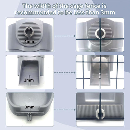 Tfwadmx Rabbit Hanging Auto Food Water Dispenser Pet Cage Suspended Food Water Bowl Chinchilla Gravity Detachable Feeder Waterer Set for Puppy Kitten Bunny Ferrets Guinea Pig (Gray)