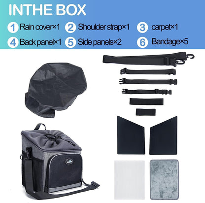 Dog Bike Basket Carrier, Pet Bicycle Front Carrier Backpack for Bike Riding Foldable Removable, Reflective Strips, 2 Side Storage Pockets, Pet Travel Bag for Cats Small Dogs