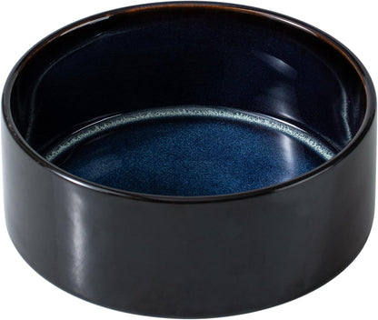 Ceramic 8.2inch Dog Bowl for Large Breed Dogs, Anti-Slip and Weighted Pet Food and Water Dishes (Single Bowl, Starry Sky)