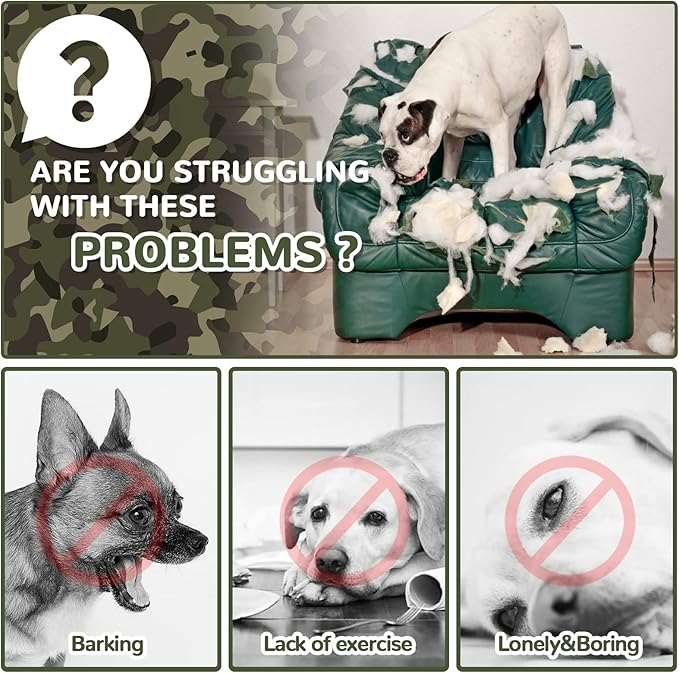 Dog Toys for Aggressive Chewers Large Breed, for German Shepherd, Indestructible Interactive Treat Dog Toys for Large Medium Breeds, Food Grade & Tough Rubber, Fun to Chew, Chase and Fetch (Camo)