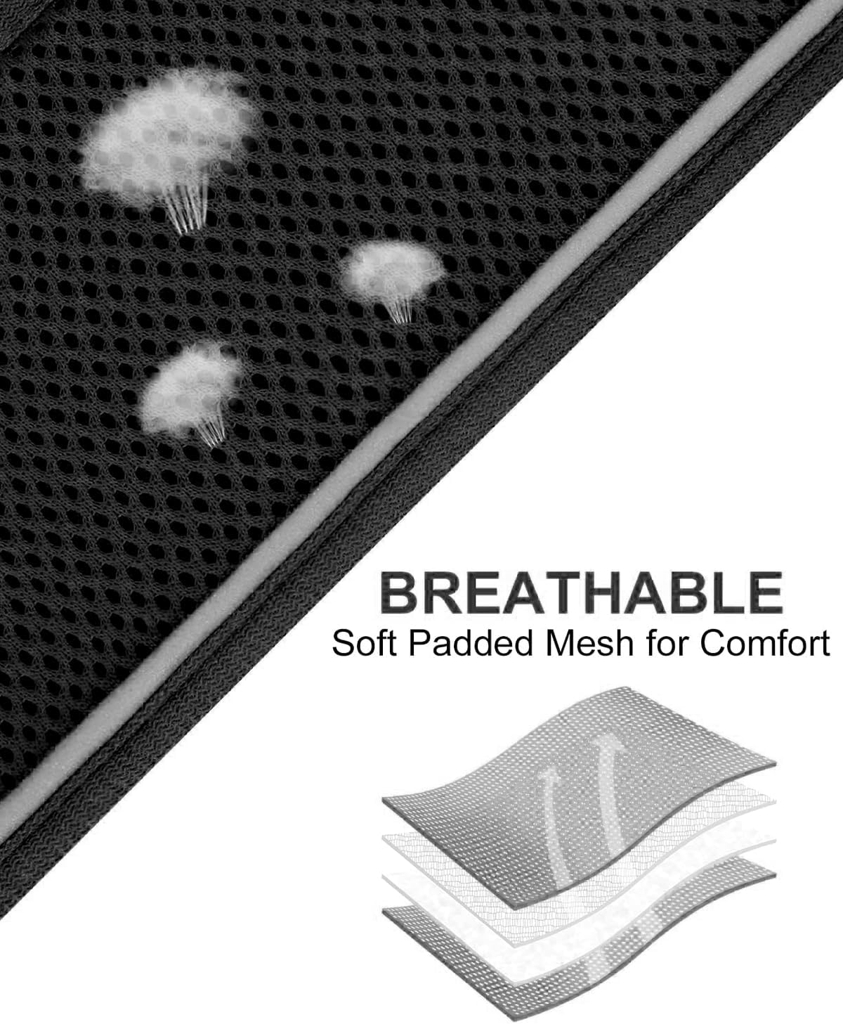 Joytale Small Dog Harness, Breathable Mesh Step-in Vest, Reflective Soft Padded Harnesses for Small and Medium Dogs, Black, L