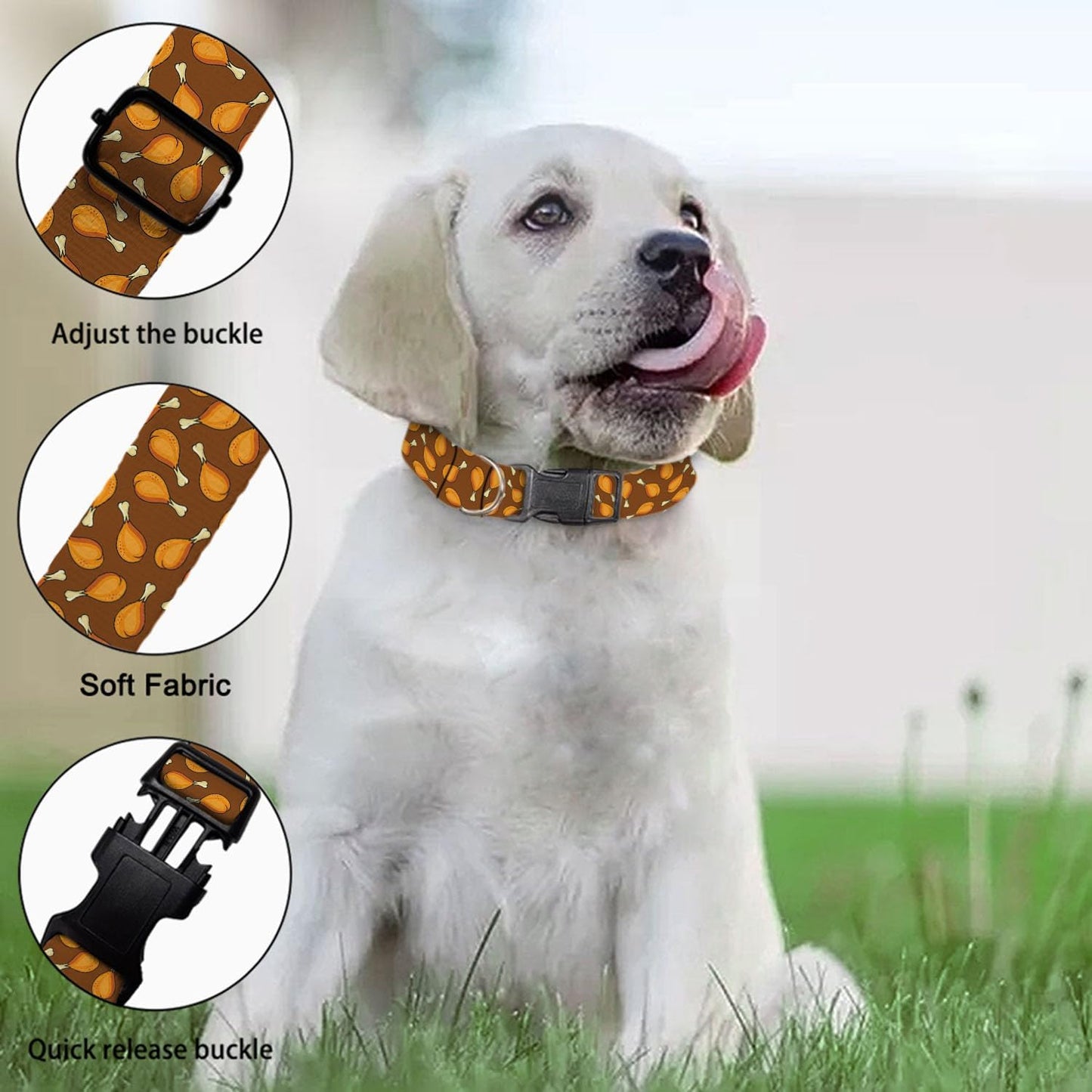 Chicken Legs Pet Collars Dog Collars Soft Elastic Neck Strap for Female Male Puppy Cats