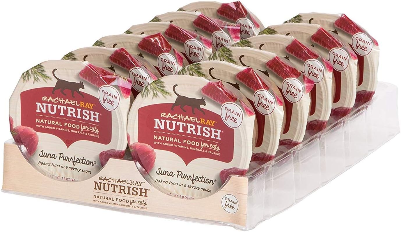 Nutrish Rachael Ray Natural Wet Cat Food, Tuna Purrfection Recipe, 2.8 Ounce Cup (Pack of 12), Grain Free