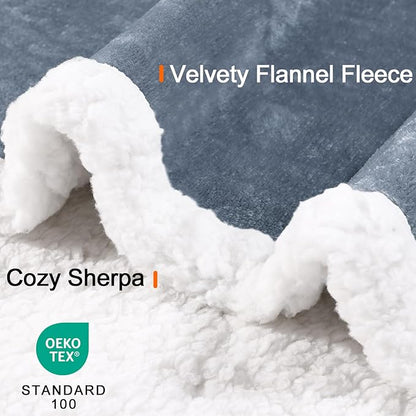 Smiry Waterproof Blanket Throw for Large Dogs, Soft Reversible Dog Blanket for Sofa Couch Bed, Washable Leakproof Sherpa Fleece Furniture Couch Cover Protector(50"x60", Grey/White)