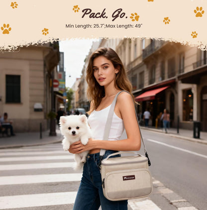 Modoker All-in-One Dog Travel Bag Airline Approved Pet Cat Tote Organizer for Weekend Trips, 2 Bowls, 2 Food Containers & Feeding Mat