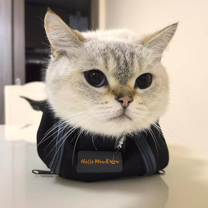 Cinf Cat Nail Clipping Cleaning Grooming Restraint Bag （Free Muzzle） No Scratching Biting for Bathing Nail Trimming Injecting Examining(Black,S)