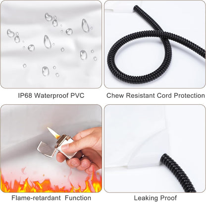 MIXJOY Heated Dog Bed, Waterproof Electric Dog Cat Heating Pad with Timer, Temperature Adjustable Heated Cat Bed for Winter, Auto Power-Off, Anti-bite Heating Pad for Dogs Cats-47''x28'', XLarge