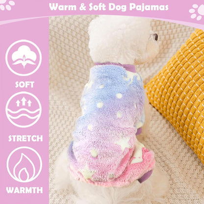 Dog Sweaters Small Girl Warm Fleece Pajamas, Cute Extra Small Dog Clothes, 4 Legs Puppy Jumpsuit Pjs Soft Stretchy Doggie Onesies Pet Outfit Apparel for Chihuahua Yorkie