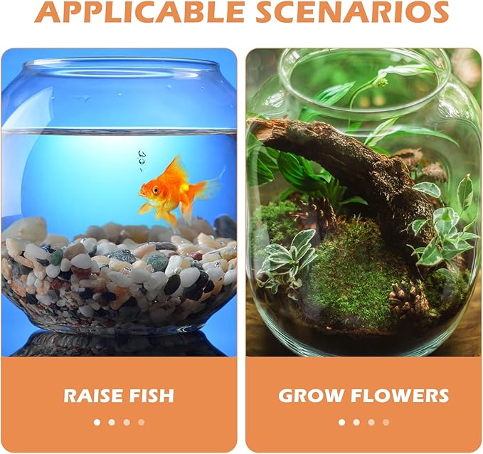 POPETPOP Plastic Fish Bowls Round Aquarium Clear Fish Keeper Fishbowl Vase Pot for Wedding Party Event Christmas Holiday Home Decor 18cm