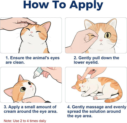 Pet Eye Cream, Tube Eye Cream Suitable for Dog, Cat, Cattle, Horse, Sheep, Squirrel, Bird Fit for All Pets (3.5gr/1 Per Tube) 1 Pack