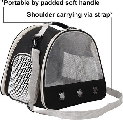 Ventilation Carrier for Bearded Dragon,Guinea Pig Carrier,Guinea Pig Carrier for 2,Reptile Travel Carrier for Lizards Sugar Glider Hedgehog Rat Parrot Birds,Airline Approved Black