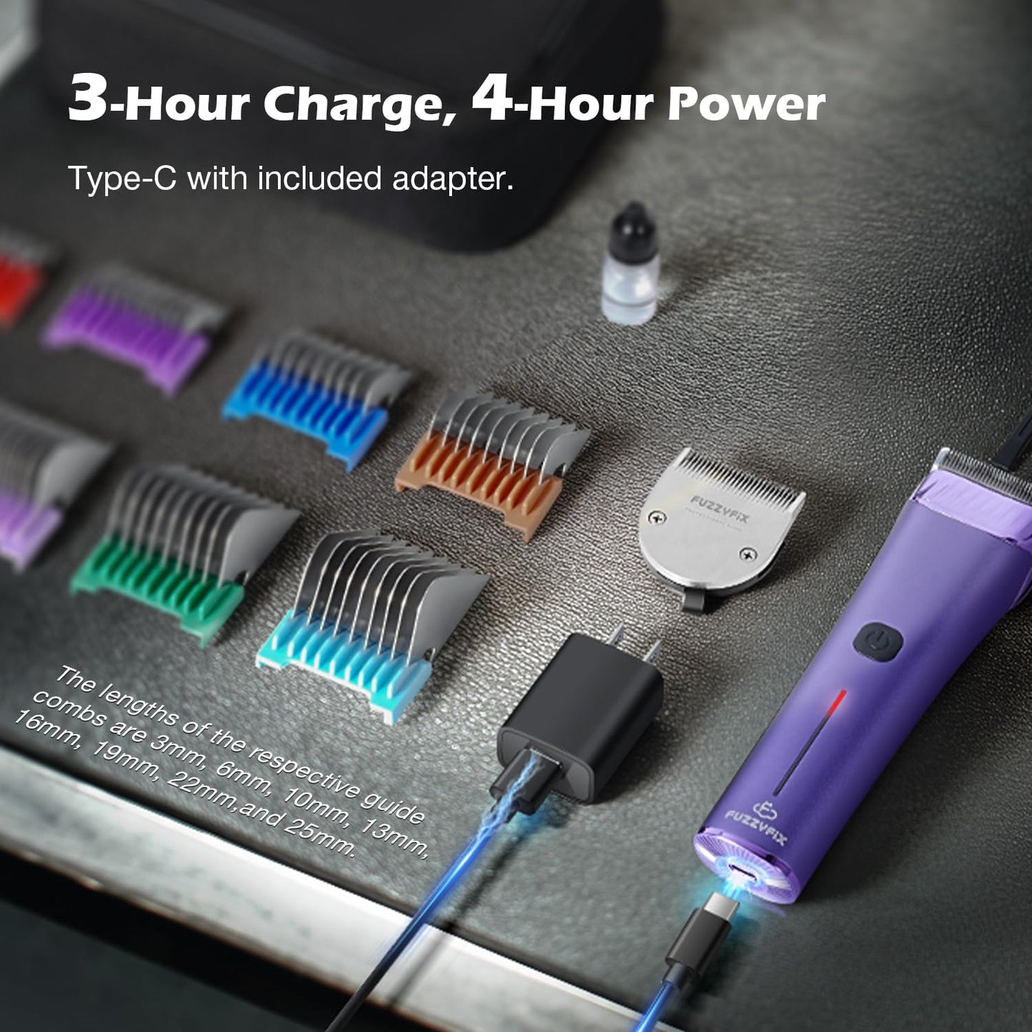 Professional Dog Grooming Clipper with Replacement Blade, 5-in-1 Adjustable Blade Cordless Pet Grooming Kit 2 Speed Trimmer Hair Shaver with Detachable Metal Combs Nova for Animal Horse