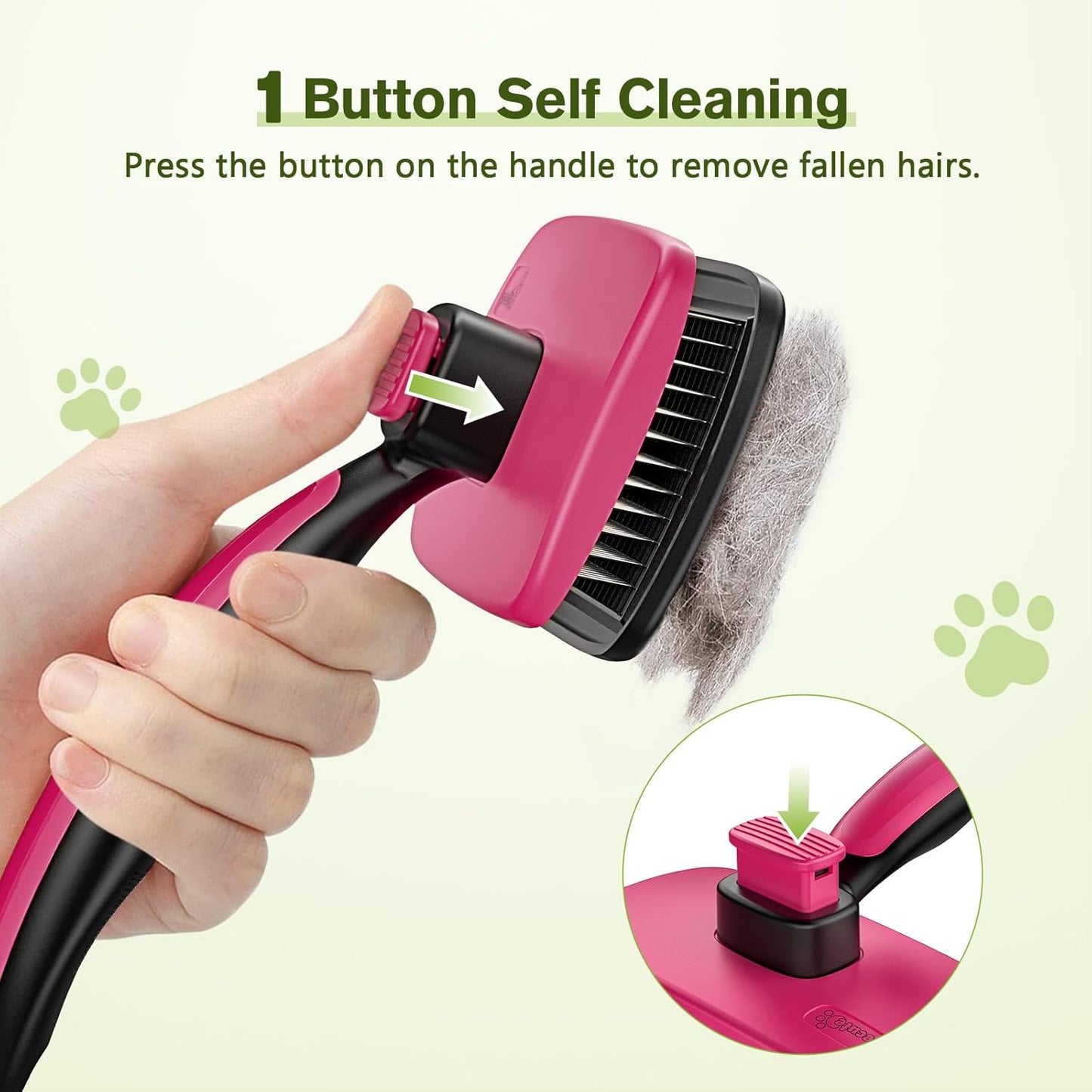 Pecute Self-Cleaning Slicker Brush for Dogs, Cats, Lightweight Dog Brush for Shedding Massaging Grooming, Cat Brush Gently Removes Loose Fur Undercoat for Small Dogs Cats Rabbits of All Hair Types