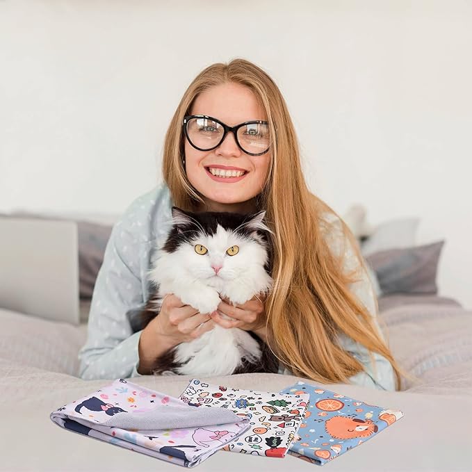 27.6" Cat Grooming Wrap, Cat Wrap for Cutting Nails, Medicine, Teeth Brushing, Cat Nail Trimming Restraint, Self-Adhering Cat Swaddle Wrap, Anti-Scratch Anti-Escape L (Within 15lbs)