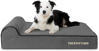 The Dog’s Bed Orthopedic Headrest Dog Bed Large Grey/Black, Memory Foam, Pain Relief: Arthritis, Hip & Elbow Dysplasia, Post Surgery, Lameness, Waterproof Washable Cover
