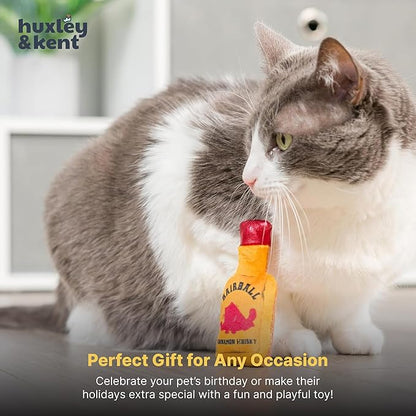 Huxley & Kent Plush Cat Toy - Interactive Catnip Toy for Cats & Kittens - Soft Kitty Toy with Crinkle & Catnip - Fun Indoor Play Toy - Hairball Cinnamon Whiskey