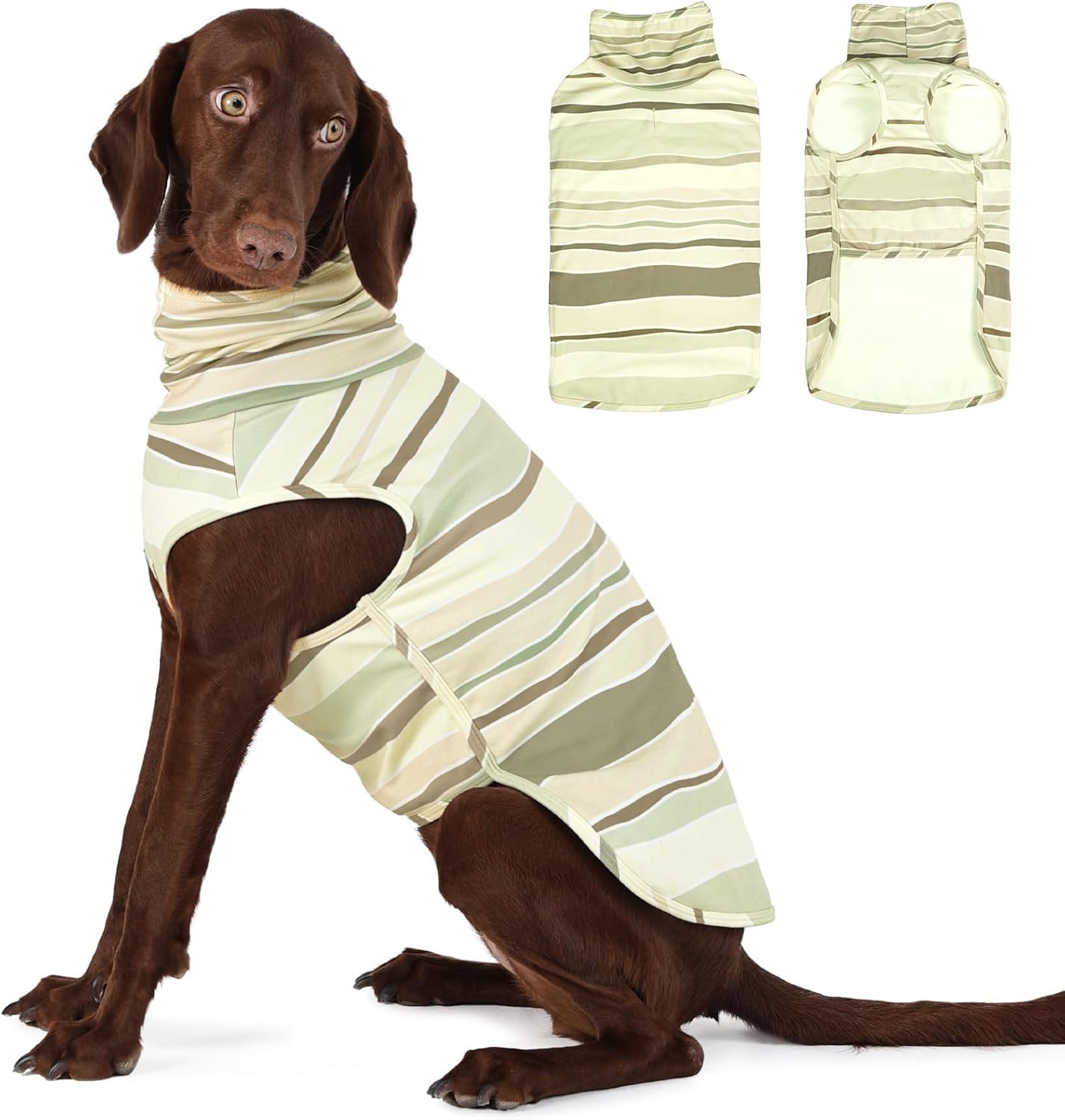 ROZKITCH Dog Fleece Vest Pullover Warm Winter Jacket, Stretchable Sweatshirt with Leash Hole, Lightweight Boy Girl Pullover Sweater for Large Dogs ShallowCoffee XL