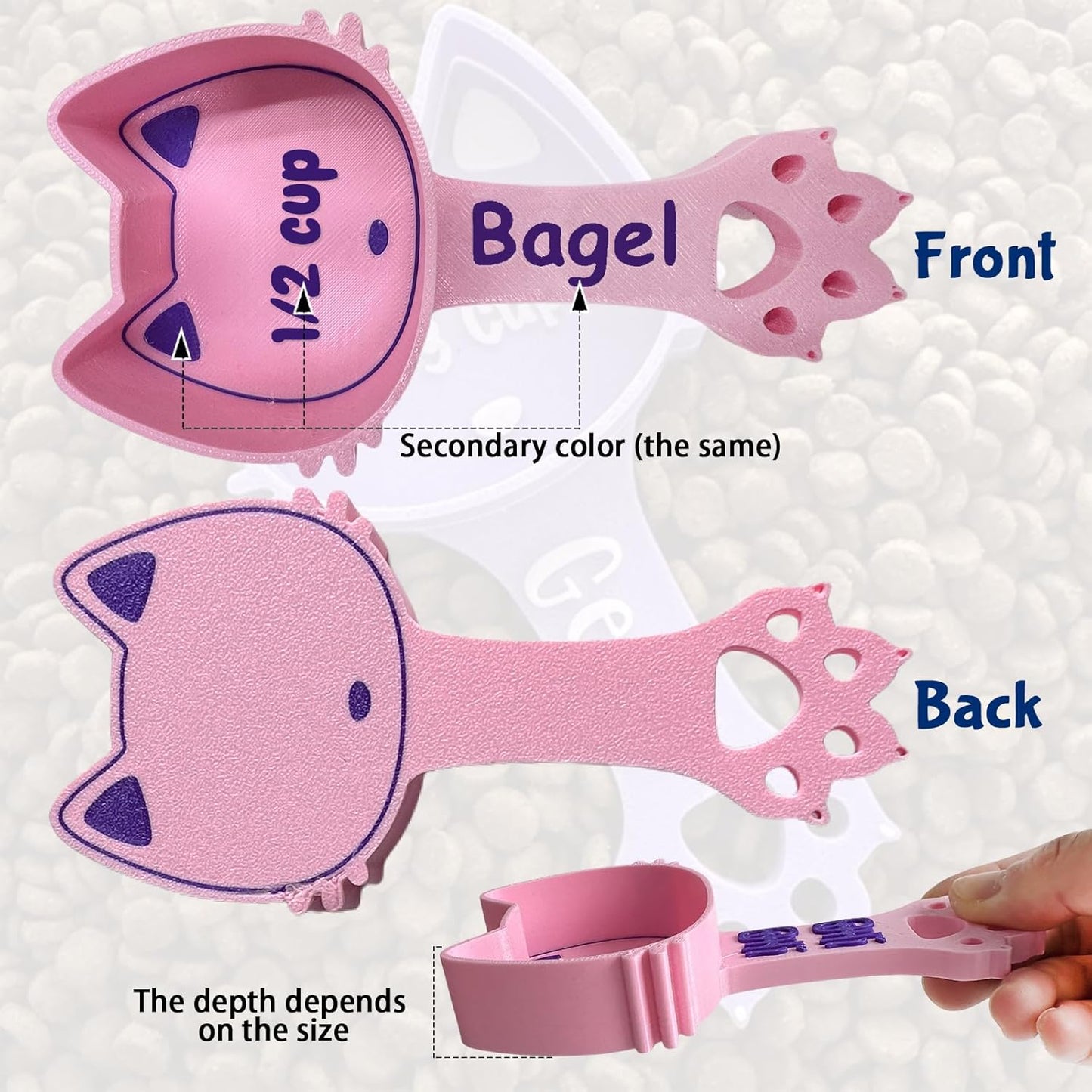 ubjva Personalized Cat Food Scoop Custom Cat Food Measuring Cup with Name Pet Accessories Gifts for Pet Lover