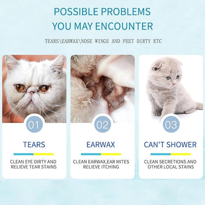 4 Pack Unscented Pet Wipes for Dogs & Cats Travel - 10 Individually Wrapped Waterless Cleaning Wipes per Box, Gentle Puppy Kitten Grooming Supplies for Outdoor, Paws & Fur Care (40 Count)