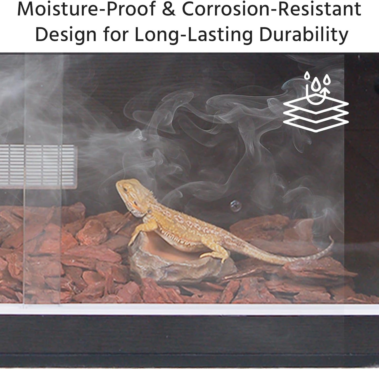 36 Gallon Reptile Enclosure, 34.1x14.8x16.6 Tank for Ball Python, Bearded Dragon, Snake, Gecko – Reptile Terrarium with Glass Sliding Door & Top Screen Ventilation