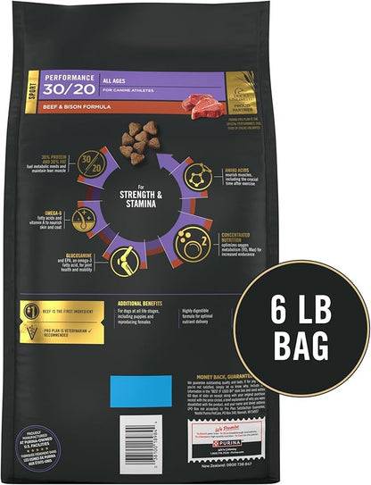 Purina Pro Plan Sport Performance 30/20 Beef and Bison Formula Dry Dog Food - 6 lb. Bag