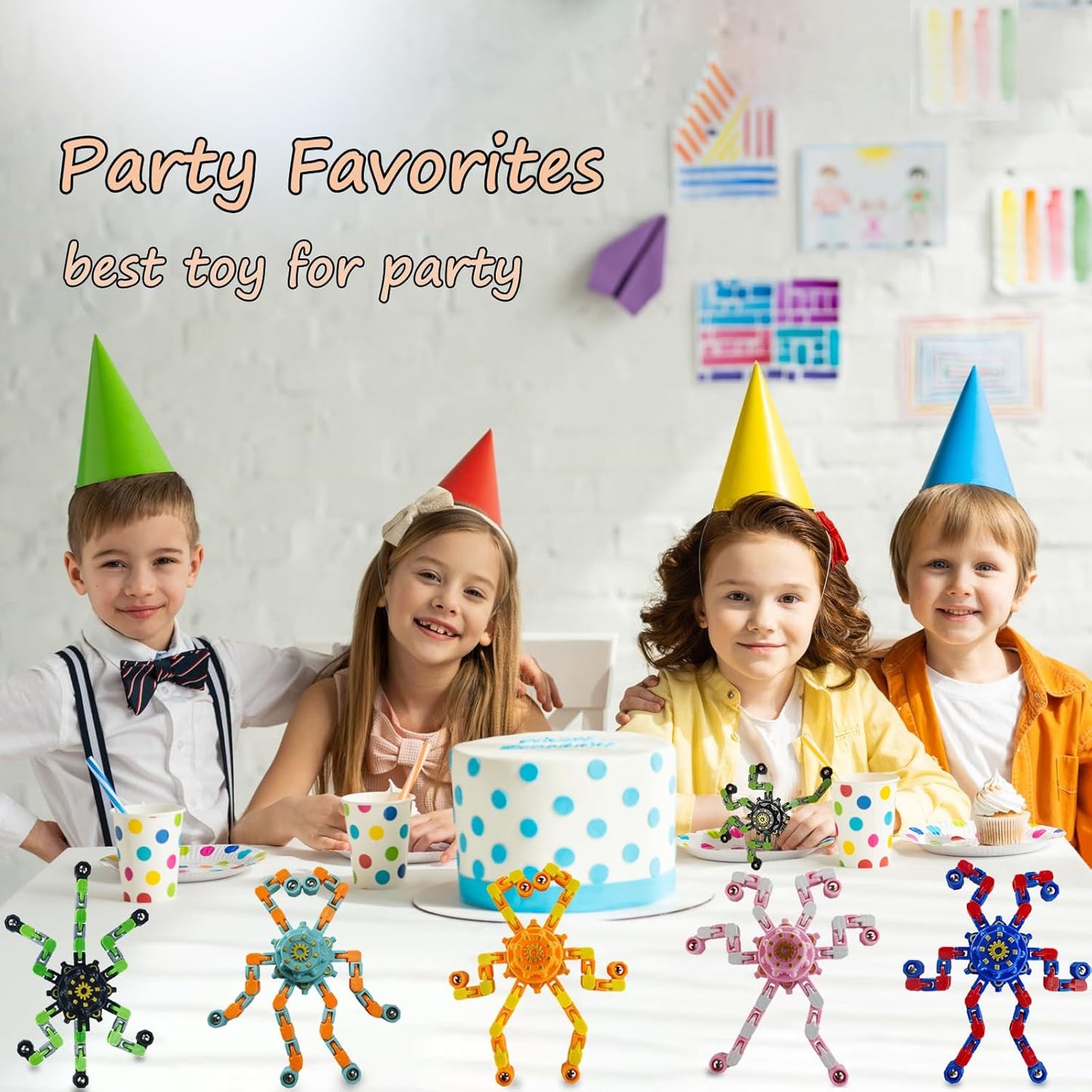 20 Pcs Fidget Spinner Toys Party Favors Easter Basket Goodie Bag Stuffers Funny Gifts for Kids Adults,Transformable Robot Fingertip Stress Relief Gyro Sensory Toys,Treasure Box Toy Prizes Supplies