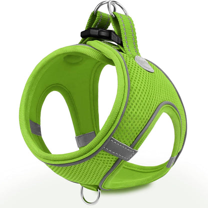 Joytale Small Dog Harness, Breathable Mesh Step-in Vest, Reflective Soft Padded Harnesses for Small and Medium Dogs, Green, L