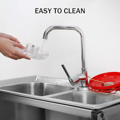 eWonLife Hummingbird Feeder for Outdoors, 2 Pack, Leak-Proof, Easy to Clean and Refill, Saucer Humming Bird Feeder Plastic, Including Hanging Hook, with 5 Feeding Ports (16 Ounce/Pack)