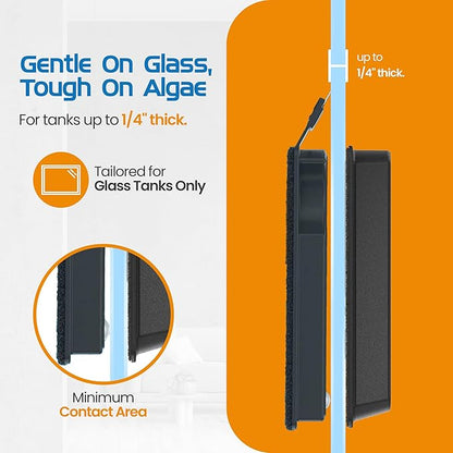 Flipper Cleaner Float - 2-in-1 Floating Magnetic Aquarium Glass Cleaner - Fish Tank Cleaner - Scrubber & Scraper Aquarium Cleaning Tools - Floating Fish Tank Cleaner, Nano