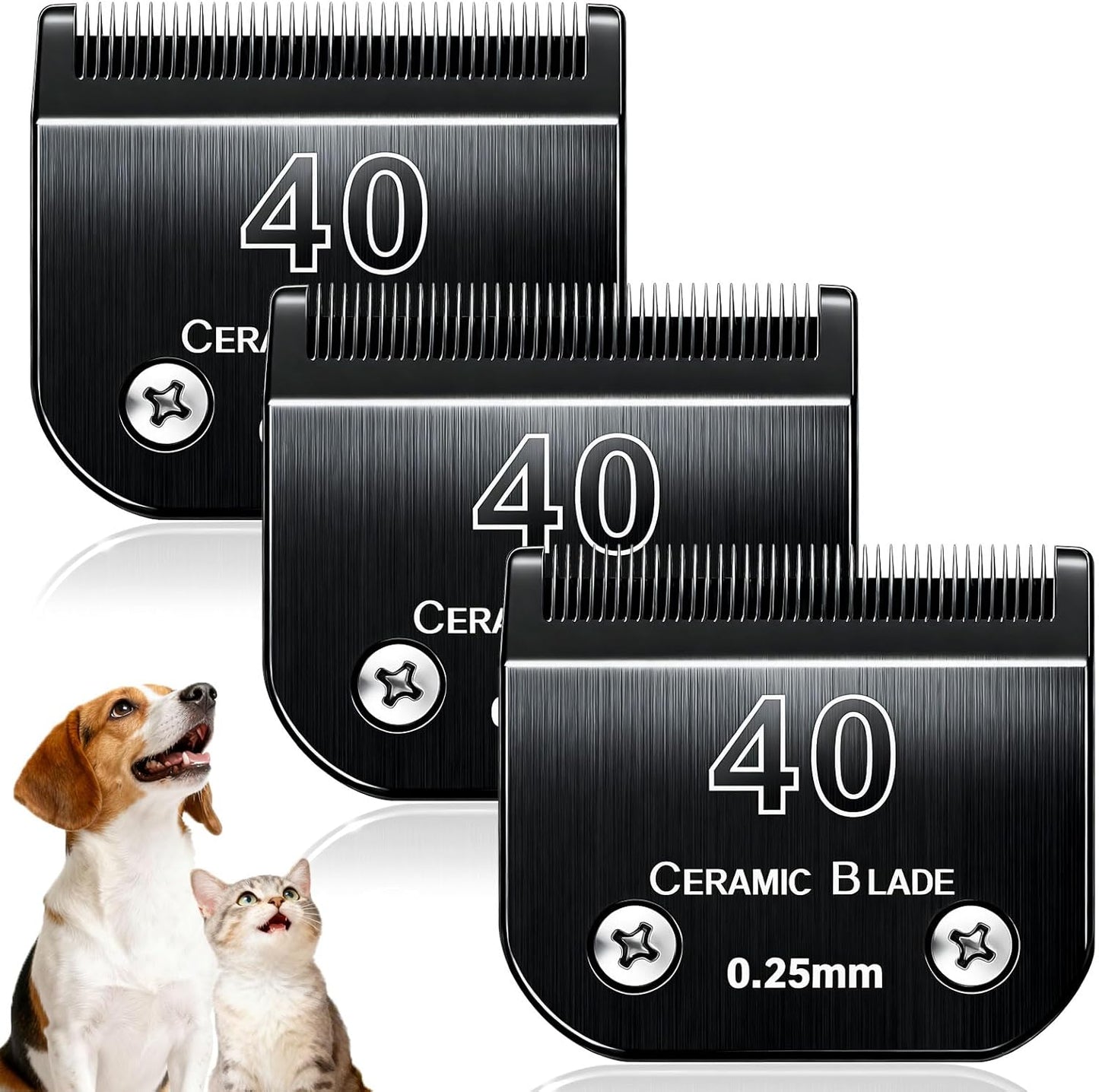 Dog Grooming Clipper Blades Replacement Compatible with Andis Dog Clippers,Most OsterA5, Wahl KM Series Pet Clippers (Black(40))