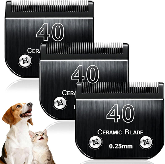 Dog Grooming Clipper Blades Replacement Compatible with Andis Dog Clippers,Most OsterA5, Wahl KM Series Pet Clippers (Black(40))