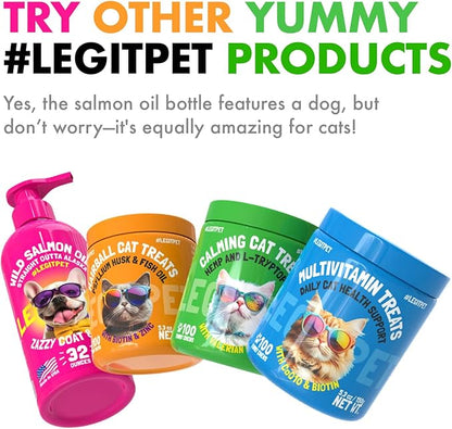 LEGITPET Cat Calming Treats Natural Anxiety Relief for Indoor Cats Stress & Travel Storm Separation Support Helps with Vet Visits, Grooming & Loud Noises Soothing Behavior Aid 100 Yummy Chews